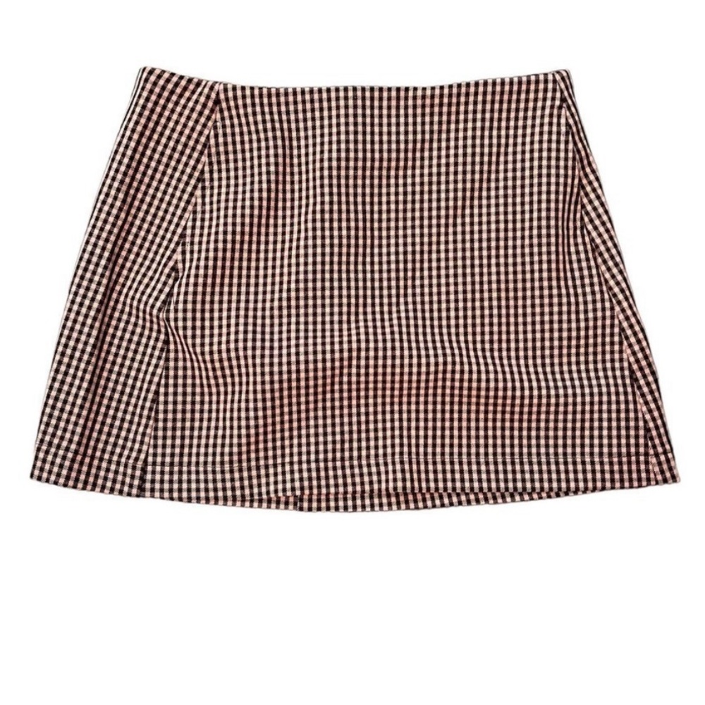Urban Outfitters Pink & Black Plaid/Gingham Mini Skirt